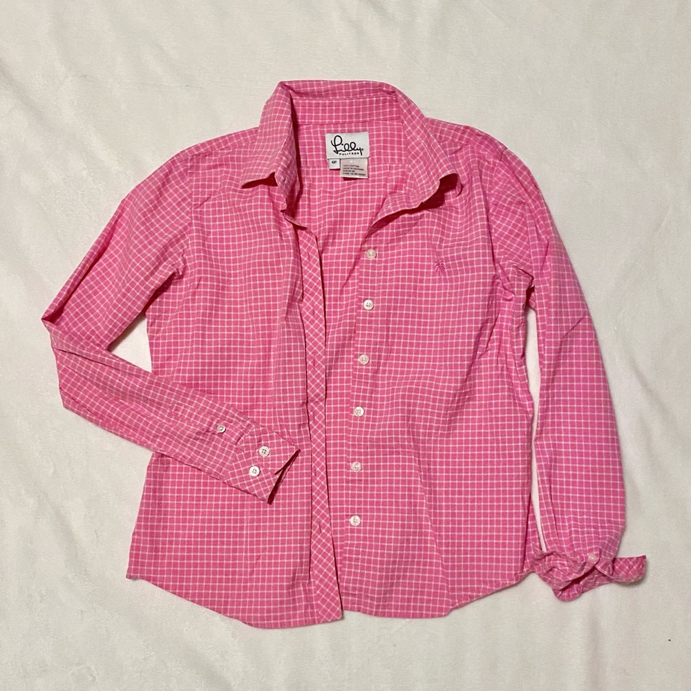 Lilly Pulitzer Button Down Shirt Pink size 6P Small
